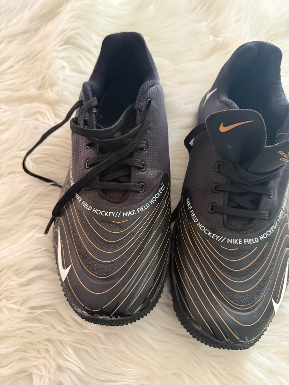 Nike Black and Gold Field Hockey Shoes
